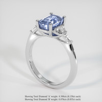 1.80 Ct. Blue Sapphire Ring, 18K White Gold 2