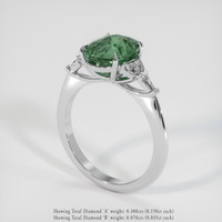 3.51 Ct. Bluish Green Sapphire Ring, 18K White Gold 2