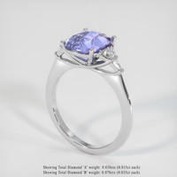 3.68 Ct. Sapphire Ring, 18K White Gold 2