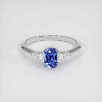 1.24 Ct. Blue Sapphire Ring, 18K White Gold 1