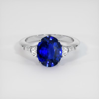 3.07 Ct. Sapphire Ring, 18K White Gold 1