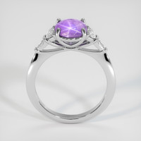 2.26 Ct. Purplish Pink Sapphire Ring, 18K White Gold 3