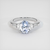 2.10 Ct. Blue Sapphire Ring, 18K White Gold 1