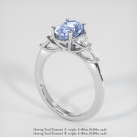 2.10 Ct. Blue Sapphire Ring, 18K White Gold 2