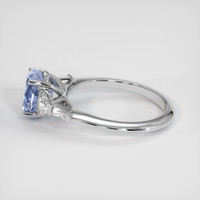 2.10 Ct. Blue Sapphire Ring, 18K White Gold 4