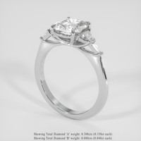 2.23 Ct. White Sapphire Ring, 18K White Gold 2
