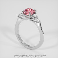 2.14 Ct. Padparadscha Sapphire Ring, 18K White Gold 2