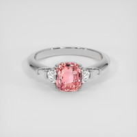 2.02 Ct. Padparadscha Sapphire Ring, 18K White Gold 1