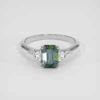 1.88 Ct. Green Sapphire Ring, 18K White Gold 1