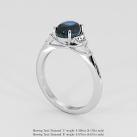 2.71 Ct. Greenish Blue Sapphire Ring, 18K White Gold 2