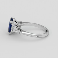 3.42 Ct. Blue Sapphire Ring, 18K White Gold 4