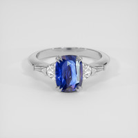 3.02 Ct. Blue Sapphire Ring, 18K White Gold 1