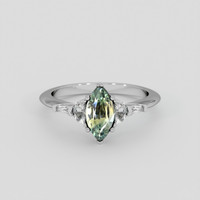 1.37 Ct. Bi Color / Parti Sapphire Ring, 18K White Gold 1
