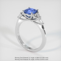 1.31 Ct. Sapphire Ring, 18K White Gold 2