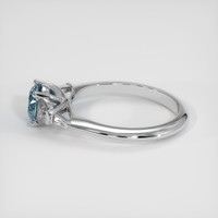 1.11 Ct. Bluish Green Sapphire Ring, 18K White Gold 4