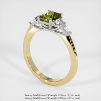 0.88 Ct. Gemstone Ring, 14K White & Yellow 2