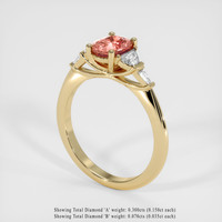 1.08 Ct. Padparadscha Sapphire Ring, 10K Yellow Gold 2