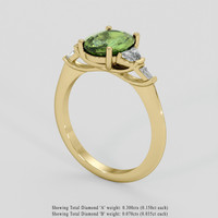 1.95 Ct. Green Sapphire Ring, 10K Yellow Gold 2