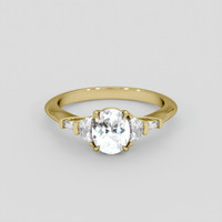 1.23 Ct. Bluish Grey Sapphire Ring, 10K Yellow Gold 1