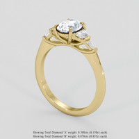 1.23 Ct. Bluish Grey Sapphire Ring, 10K Yellow Gold 2