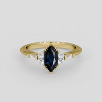 0.87 Ct. Blue Sapphire Ring, 10K Yellow Gold 1