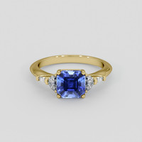 2.19 Ct. Blue Sapphire Ring, 10K Yellow Gold 1
