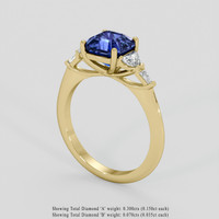 2.19 Ct. Blue Sapphire Ring, 10K Yellow Gold 2
