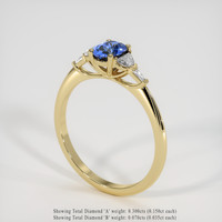 1.05 Ct. Blue Sapphire Ring, 14K Yellow Gold 2