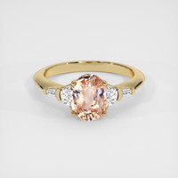 2.12 Ct. Padparadscha Sapphire Ring, 14K Yellow Gold 1