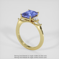 3.52 Ct. Blue Sapphire Ring, 14K Yellow Gold 2