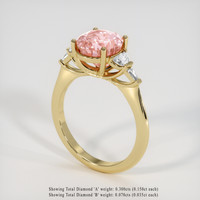 3.59 Ct. Padparadscha Sapphire Ring, 14K Yellow Gold 2