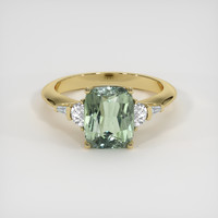 4.03 Ct. Green Sapphire Ring, 14K Yellow Gold 1