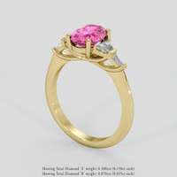 1.32 Ct. Pink Sapphire Ring, 14K Yellow Gold 2
