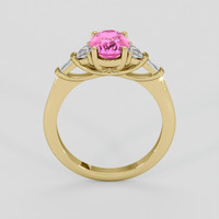 1.32 Ct. Pink Sapphire Ring, 14K Yellow Gold 3