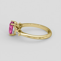 1.32 Ct. Pink Sapphire Ring, 14K Yellow Gold 4
