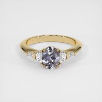 1.27 Ct. Bluish Grey Sapphire Ring, 14K Yellow Gold 1