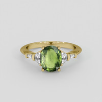1.95 Ct. Green Sapphire Ring, 14K Yellow Gold 1