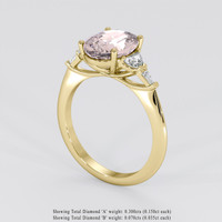 3.06 Ct. Peach Sapphire Ring, 14K Yellow Gold 2