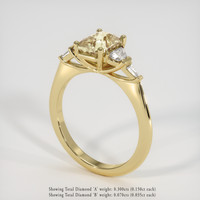 1.68 Ct. Peach Sapphire Ring, 14K Yellow Gold 2