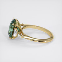 5.16 Ct. Bluish Green Sapphire Ring, 14K Yellow Gold 4