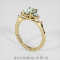 1.40 Ct. Bluish Green Sapphire Ring, 14K Yellow Gold 2