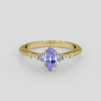 1.05 Ct. Purple Sapphire Ring, 14K Yellow Gold 1
