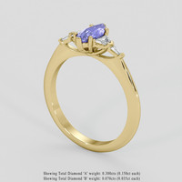1.05 Ct. Purple Sapphire Ring, 14K Yellow Gold 2