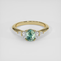 1.19 Ct. Bluish Green Sapphire Ring, 14K Yellow Gold 1