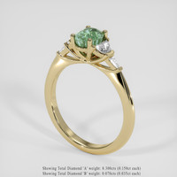 1.19 Ct. Bluish Green Sapphire Ring, 14K Yellow Gold 2