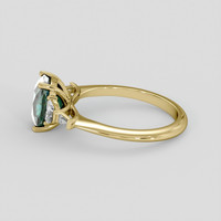 2.18 Ct. Bluish Green Sapphire Ring, 14K Yellow Gold 4