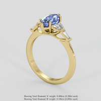 2.04 Ct. Blue Sapphire Ring, 14K Yellow Gold 2