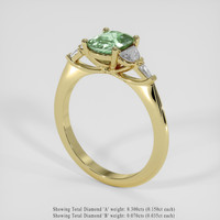 1.25 Ct. Bluish Green Sapphire Ring, 14K Yellow Gold 2
