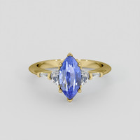2.28 Ct. Blue Sapphire Ring, 14K Yellow Gold 1