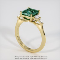 3.06 Ct. Bluish Green Sapphire Ring, 14K Yellow Gold 2
